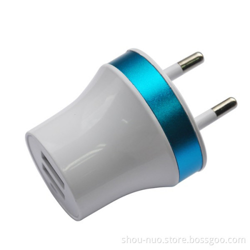 high quality led universal eu dual usb wall charger